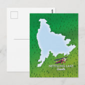 Hubbard meer Noordelijk Michigan meer kaart Ansich (Voorkant / Achterkant)