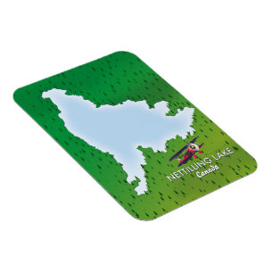 Hubbard meer Noordelijk Michigan meer kaart Magnet Magneet
