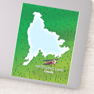 Hubbard meer Noordelijk Michigan meer kaart Sticke Sticker