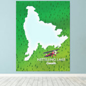 Hubbard-meer Noordelijke Michigan-meerkaart Canvas (Insitu (Houten vloer))