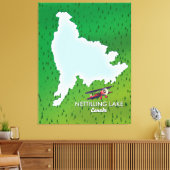 Hubbard-meer Noordelijke Michigan-meerkaart Canvas (Insitu (Woonkamer))