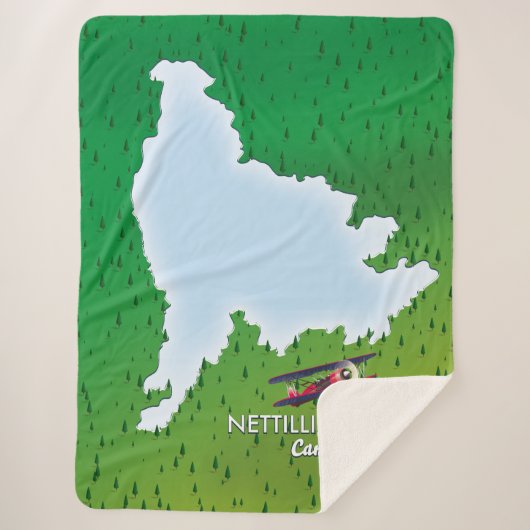 Hubbard-meer Noordelijke Michigan-meerkaart Sherpa Sherpa Deken (Voorkant)