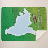 Hubbard-meer Noordelijke Michigan-meerkaart Sherpa Sherpa Deken (Voorkant (horizontaal))