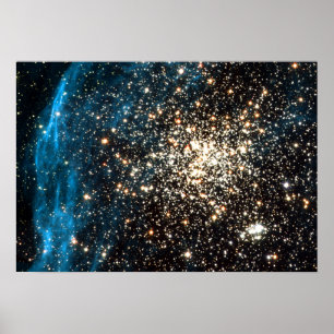 Hubble afbeeldingen opmerkelijk dubbel cluster poster