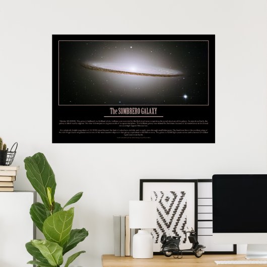 HUBBLE - De SOMBRERO GALAXY Poster (Thuiskantoor)