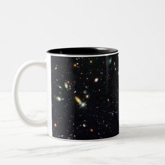 Hubble Deep Field mok. Tweekleurige Koffiemok (Links)