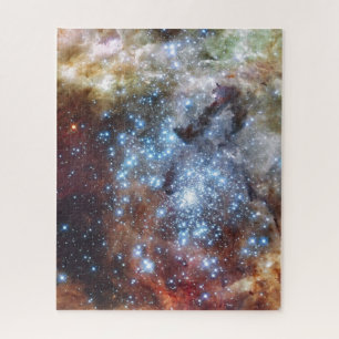 Hubble kijkt naar sterrenclusters op een ramkoers legpuzzel