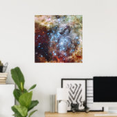 Hubble kijkt sterclusters op een botsingscursus poster (Thuiskantoor)