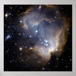 Hubble Observes Baby sterren in de buurt van Galax Poster