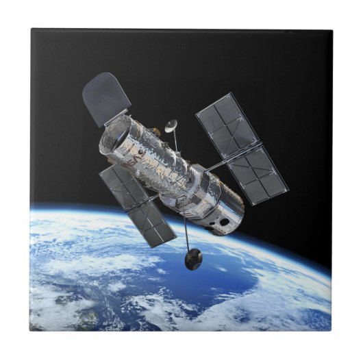 Hubble ruimtetelescoop in Earth Orbit NASA Photo Tegeltje (Voorkant)