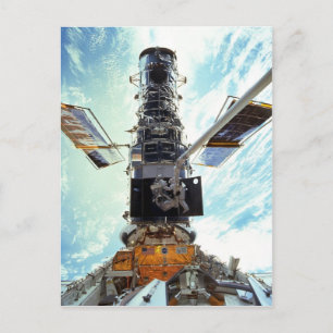 Hubble Space Telescope en astronauten Briefkaart