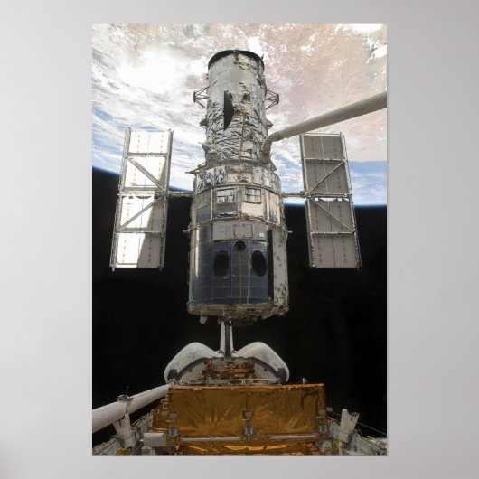 Hubble Space Telescope in Atlantis cargo bay Poster (Voorkant)