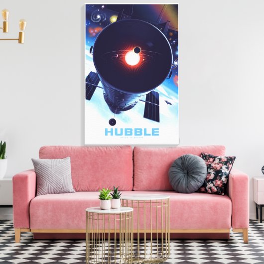 Hubble Space Telescope Poster. Canvas Afdruk (Insitu (Woonkamer))