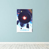 Hubble Space Telescope Poster. Canvas Afdruk (Insitu (Houten vloer))