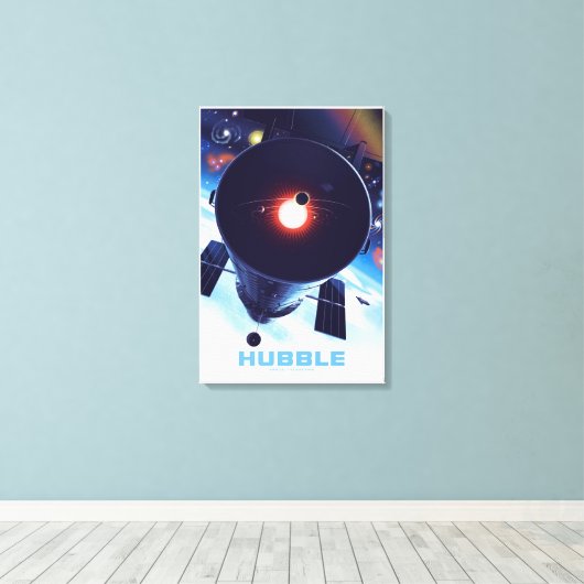 Hubble Space Telescope Poster. Canvas Afdruk (Insitu (Houten vloer))