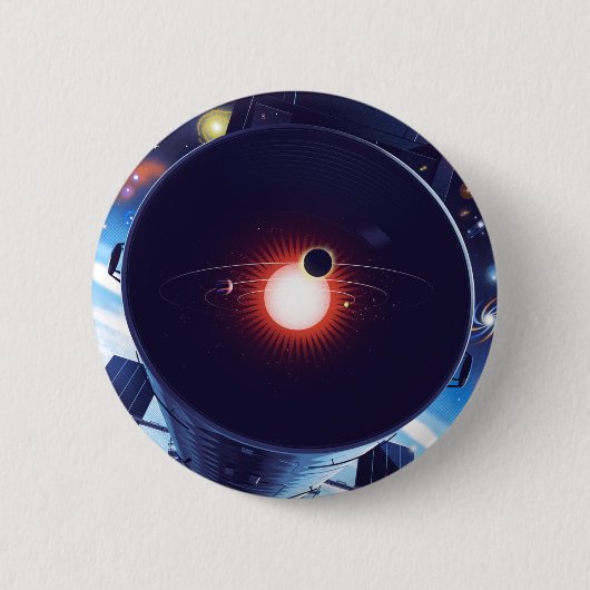 Hubble Space Telescope Poster. Ronde Button 5,7 Cm (Voorkant)