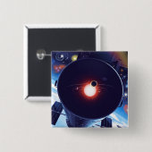 Hubble Space Telescope Poster. Vierkante Button 5,1 Cm (Voorkant /achterkant)
