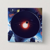 Hubble Space Telescope Poster. Vierkante Button 5,1 Cm (Voorkant)