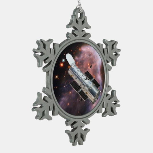 Hubble Space Telescope Tin Sneeuwvlok Ornament (Links)