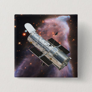 Hubble Space Telescope Vierkante Button 5,1 Cm