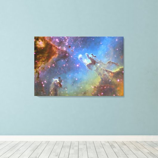 HUBBLE TELESCOOP "Eagle Nebula" OP DOEK Canvas Afdruk (Insitu (Houten vloer))
