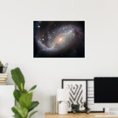 Hubble Uitzicht van Barred Spiral Galaxy NGC 1672 Poster (Thuiskantoor)