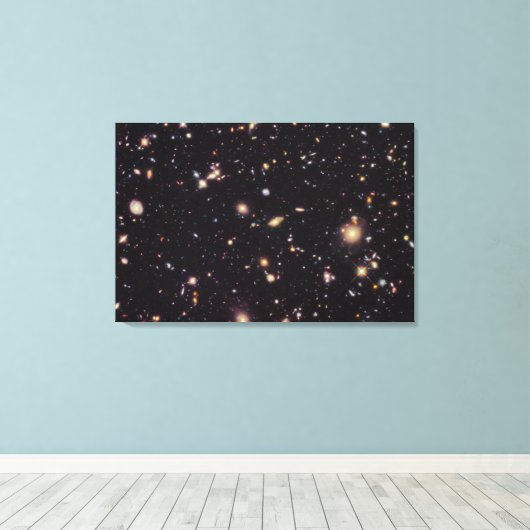 Hubble Ultra Deep Field 2012 Canvas Afdruk (Insitu (Houten vloer))
