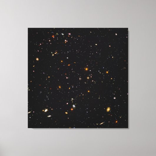 Hubble Ultra Deep Field Uitzicht van 10.000 sterre Canvas Afdruk (Voorkant)