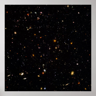 Hubble Ultra Deep Field Uitzicht van 10.000 sterre Poster
