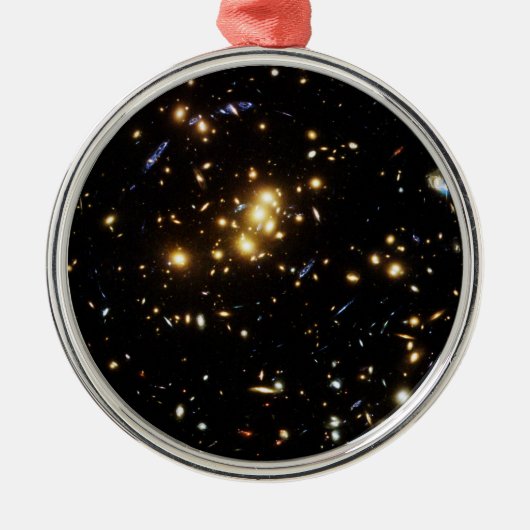 Hubble vindt Dark Matter Ring in Galaxy Cluster Metalen Ornament (Voorkant)