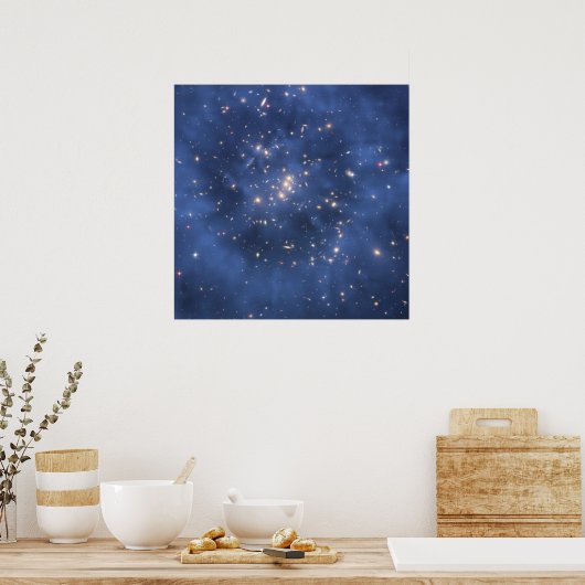 Hubble vindt Dark Matter Ring in Galaxy Cluster Poster (Keuken)