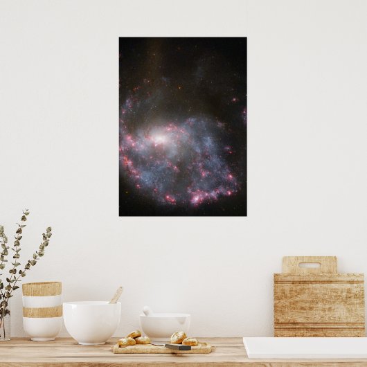 Hubble ziet een sterrenstelsel dat roos treft poster (Keuken)