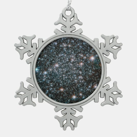 Hubble zware metalen sterren cluster tin sneeuwvlok ornament (Voorkant)