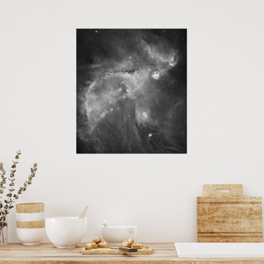 Hubble's Black and White Uitzicht of the Universe Poster (Keuken)
