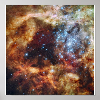 Hubble's Festive Uitzicht of a Grand Star-Forming  Poster