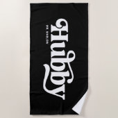 Hubby Black en White Pas getrouwd Groom Beach Towe Strandlaken (Voorkant)