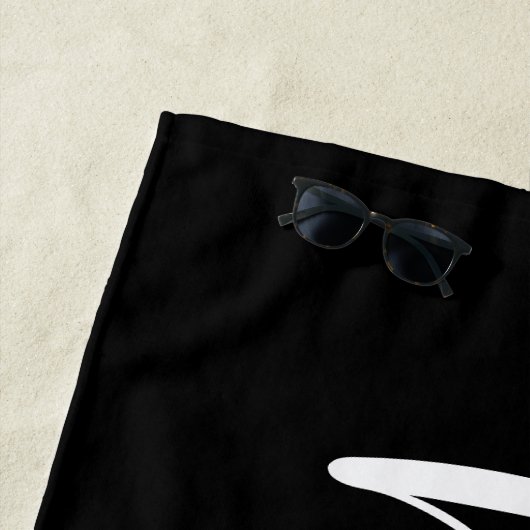 Hubby Black en White Pas getrouwd Groom Strandlaken (In situ)