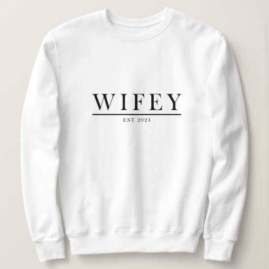 Hubby crewneck Sweatshirt voor pas getrouwd stel (Design voorkant)