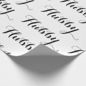 Hubby echtgenoot het zwarte manuscript van het huw cadeaupapier (Hoek)