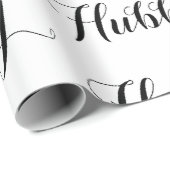 Hubby echtgenoot het zwarte manuscript van het huw cadeaupapier (Rol Hoek)