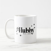 Hubby Est jaar elke kleur elegante retro lettertyp Koffiemok (Links)