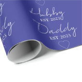 Hubby Est. XXXX, papa Est. XXXX - VADERDAG Cadeaupapier (Rol Hoek)