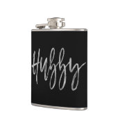 Hubby Flask met zilverfolie Typografie Heupfles (Links)
