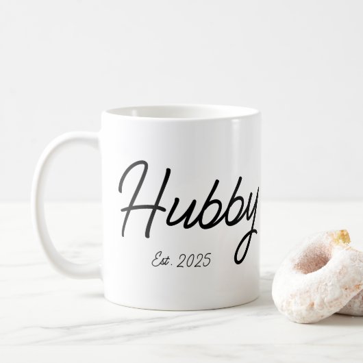Hubby gepersonaliseerde Verloving cadeau voor hem  Koffiemok (Met donut)