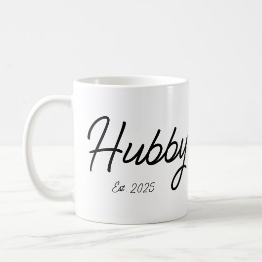 Hubby gepersonaliseerde Verloving cadeau voor hem  Koffiemok (Links)