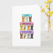 Hubby Happy Birthday Cartoon Cats Kaart (Gele Bloem)