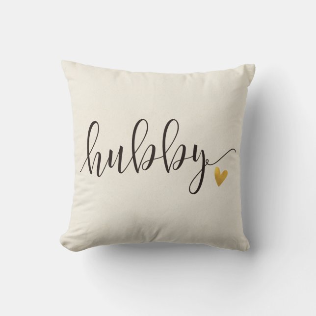 Hubby, Hubby en Wifey Wedding Gift Kussen (Voorkant)