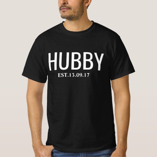 Hubby Matching Couple T-Shirt voor bruiloft (Voorkant)