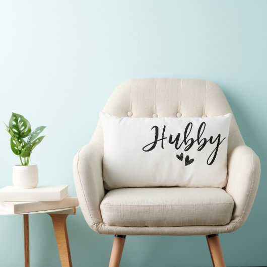 Hubby, minimalist wedding pillow  kussen (Stoel)