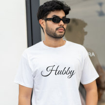 Hubby Modern Huwelijksreis Zwart Script Wit Mannen